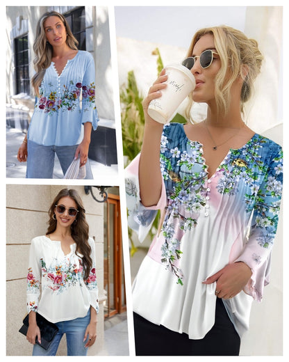 【Ofertă cu durată limitată - Cumpărați 1 și primiți 1 gratuit】【S-5XL】Tricou la modă pentru femei cu decolteu în V_4039874