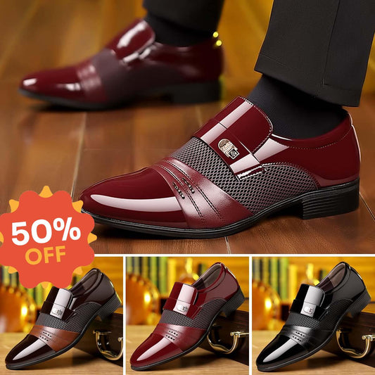 【50% TANIEJ! 】Stylowe, łączone buty skórzane dla mężczyzn – 3 kolory!