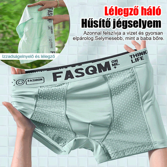 Calzoncillos bóxer de malla transpirable de seda helada para hombre_4059315