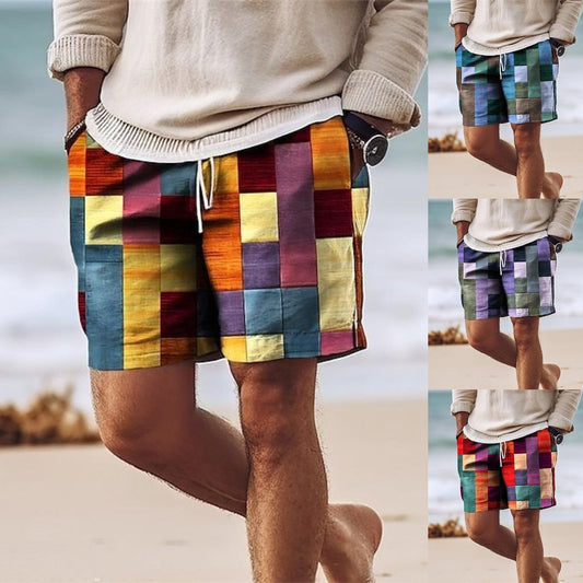 【Ofertă de vară】Pantaloni de baie bărbați 2025, stilati, cu imprimeu multicolor_4045181