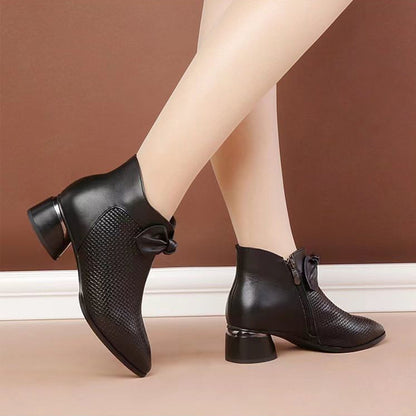 👠【35-40】2025 noi botine retro din piele cu talpă groasă--3922745