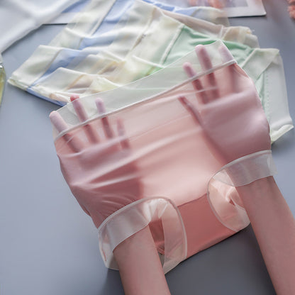 🩲✨【6 unidades】Bragas mujer seda helada, cintura alta, suaves y sin marcas