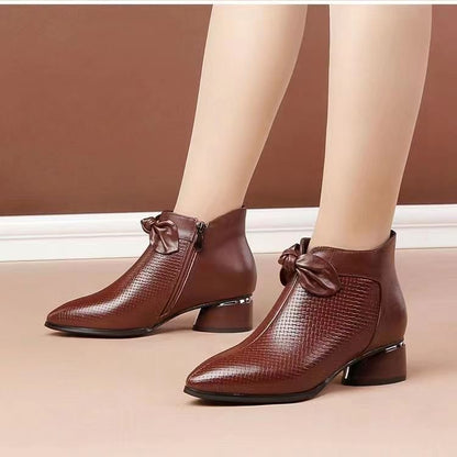 👠【35-40】2025 noi botine retro din piele cu talpă groasă--3914331