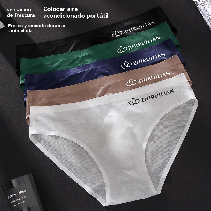 🔥🩲【Compra 5 y llévate 5 gratis】Calzoncillos de seda de hielo transpirables para hombre, cintura baja (45-100 kg)